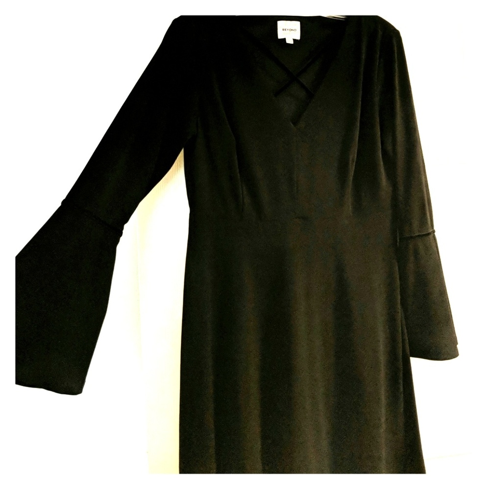 Ashley Graham Beyond Black Bell Sleeve Dress